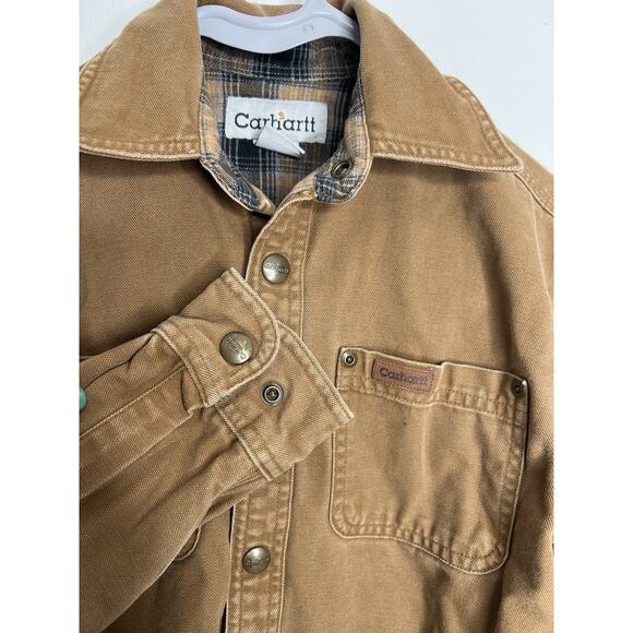 Carhartt Youth Kids Snap Button Jacket Brown Size Small - Picture 5 of 12